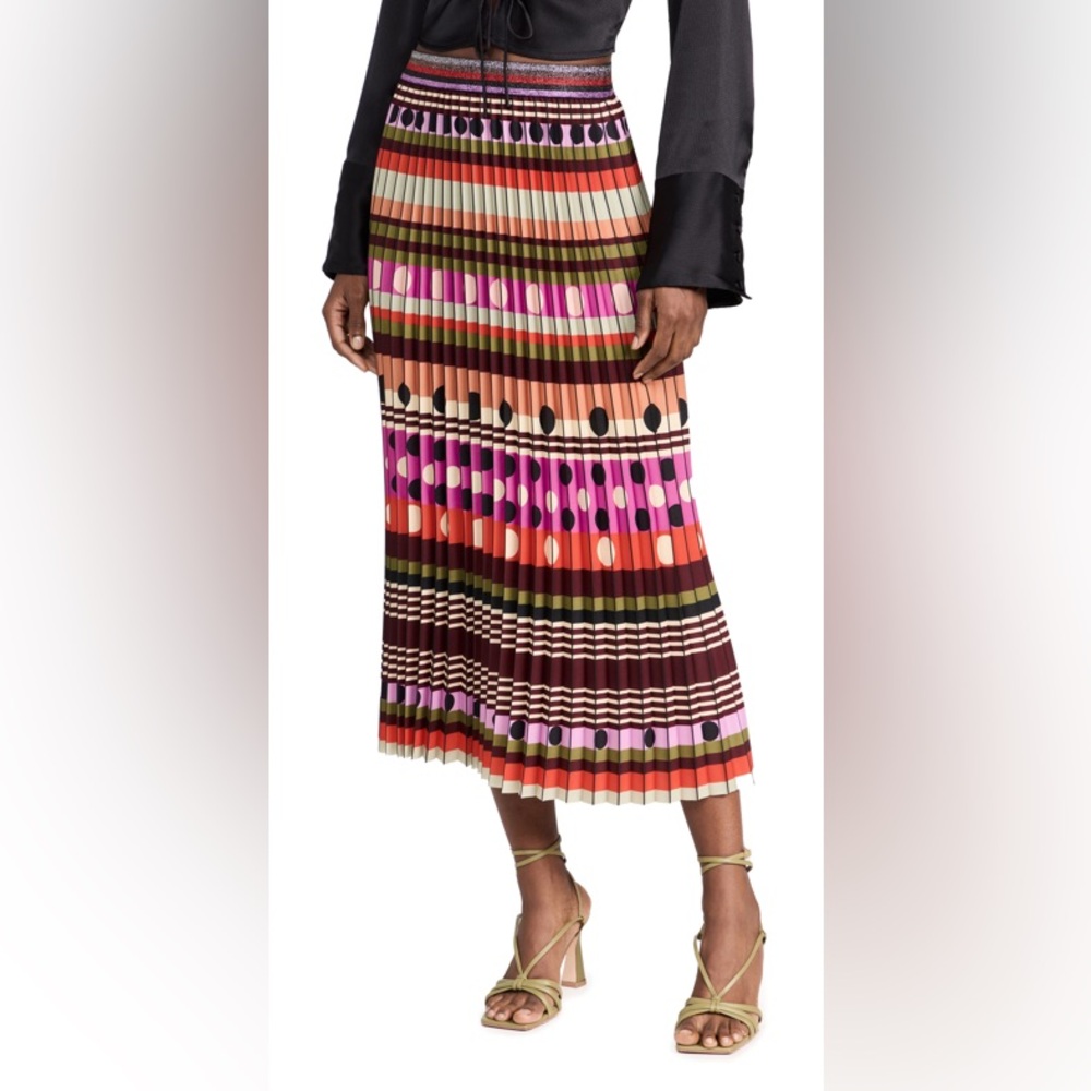 Le Superbe Jagger Patterned Pleated Midi Skirt - image 2
